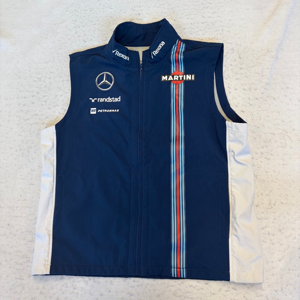 Hackett London Williams Martini Racing Gilet Mens XL Navy Blue F1 Vest HM401435